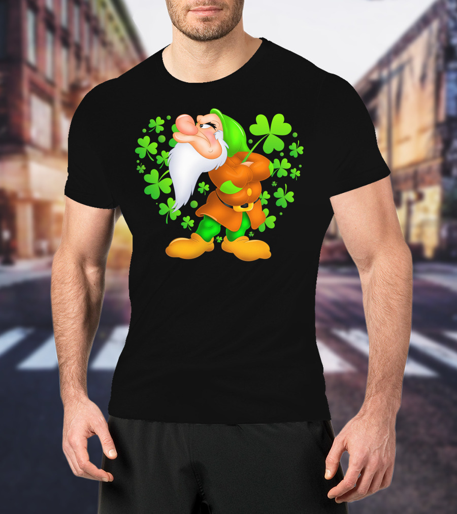 Grumpy Dwarf With Shamrock T-Shirt