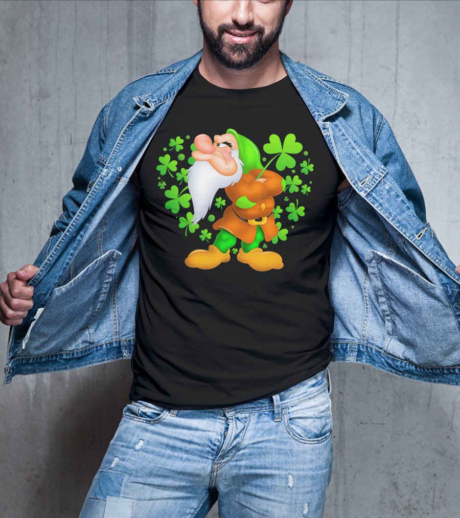 Grumpy Dwarf With Shamrock T-Shirt