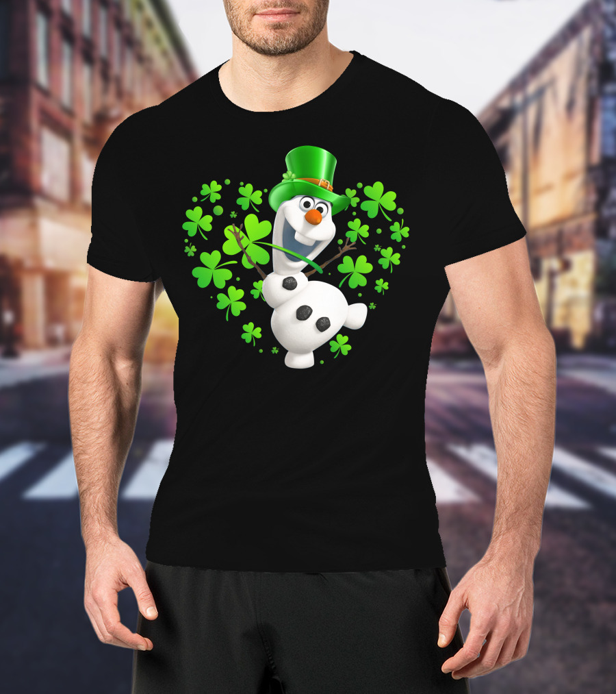 Olaf St. Patrick's Day Green Shamrocks And Hat T-Shirt