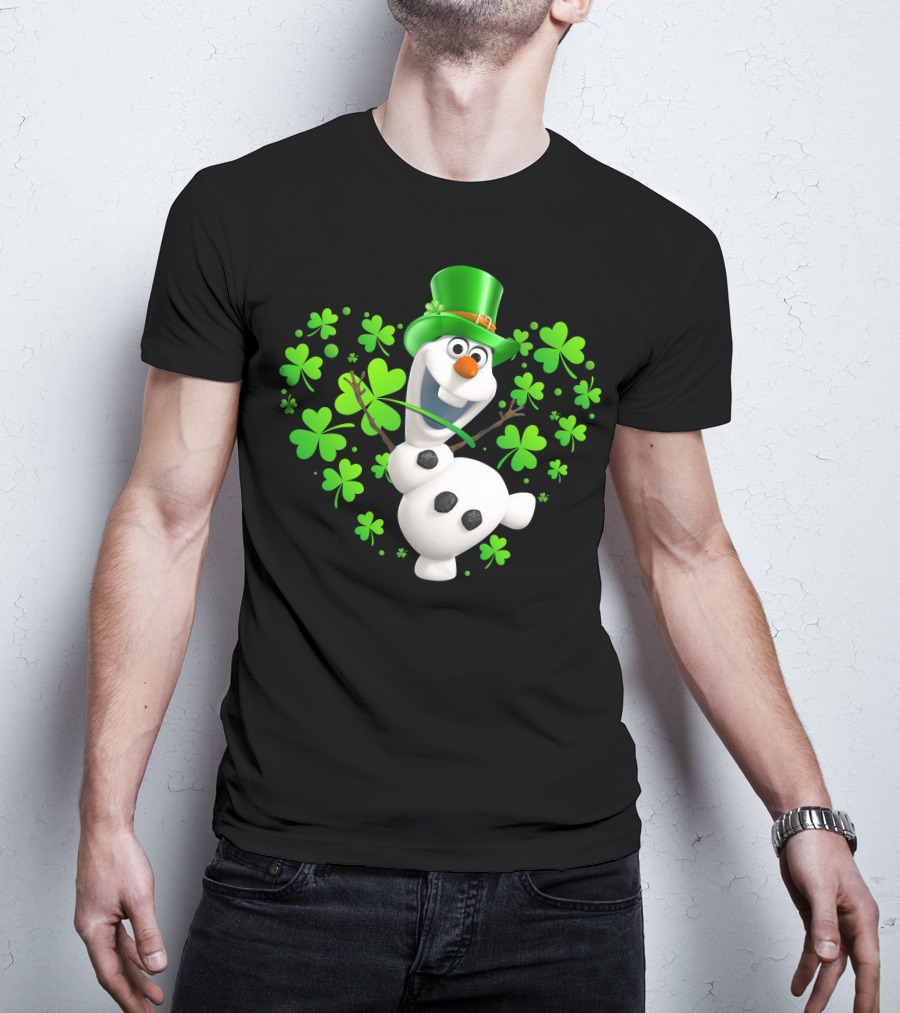 Olaf St. Patrick's Day Green Shamrocks And Hat T-Shirt