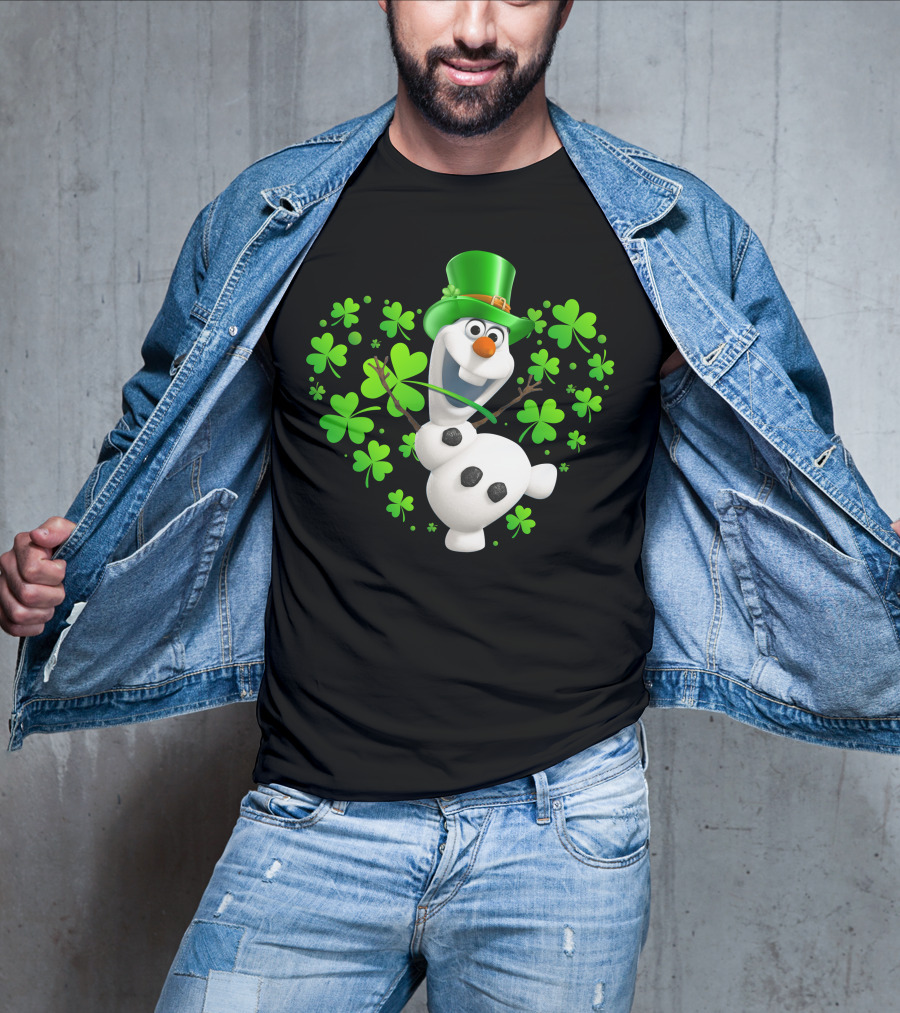 Olaf St. Patrick's Day Green Shamrocks And Hat T-Shirt