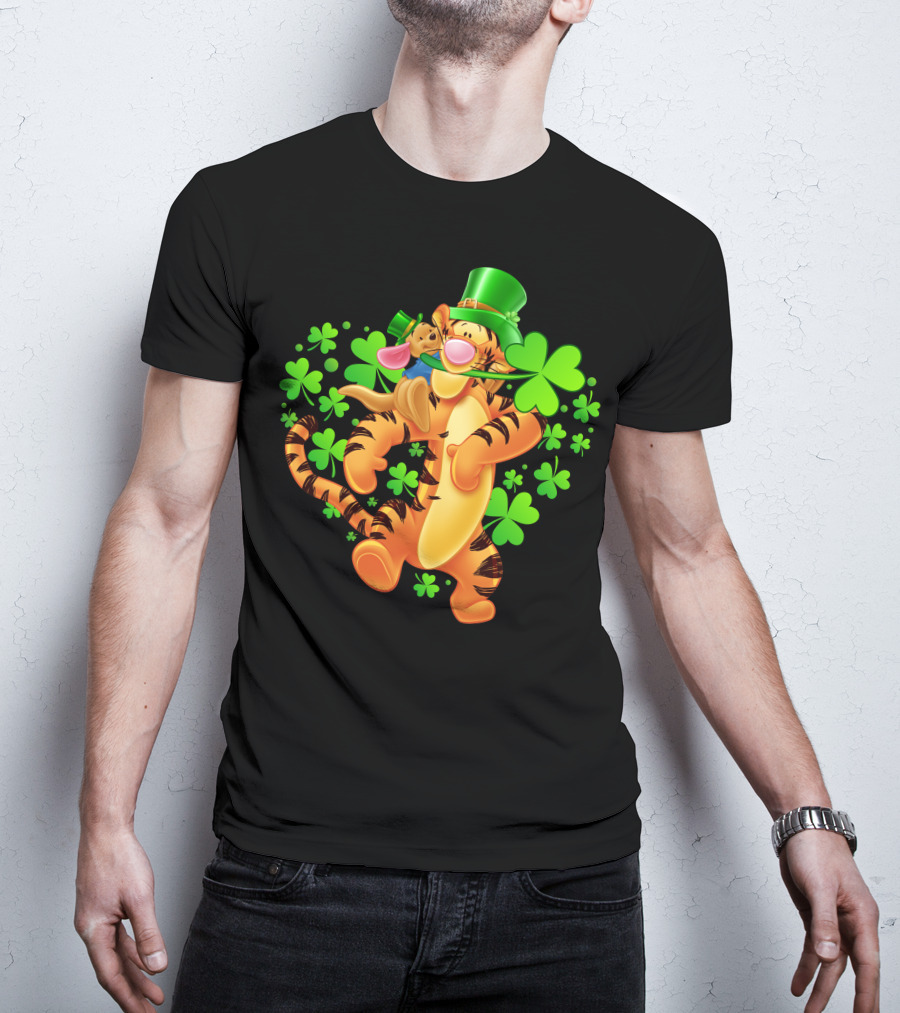 Tigger St. Patrick's Day Shamrocks Cartoon Character T-Shirt