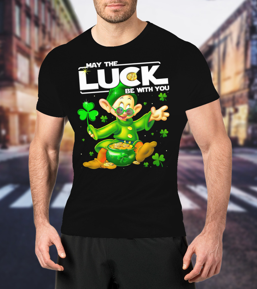 May The Luck Be With You Dopey Coins Shamrock Pot T-Shirt
