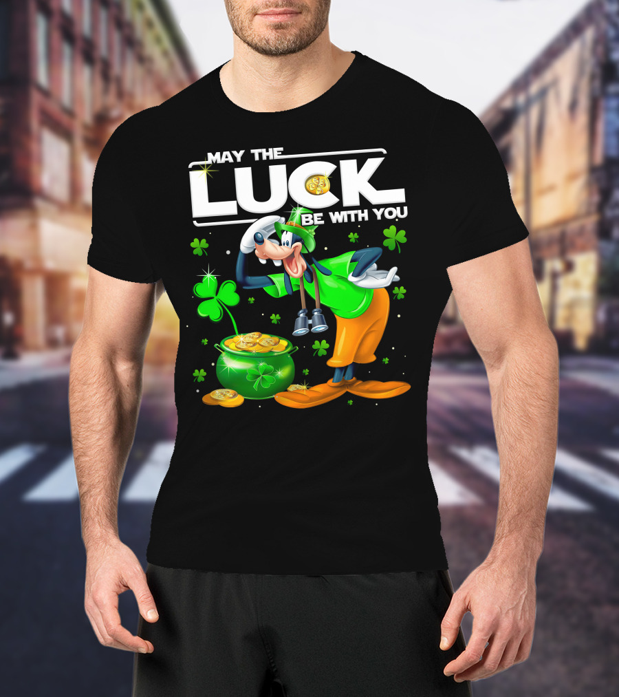 May The Luck Be With You Goofy Coins Clover T-Shirt