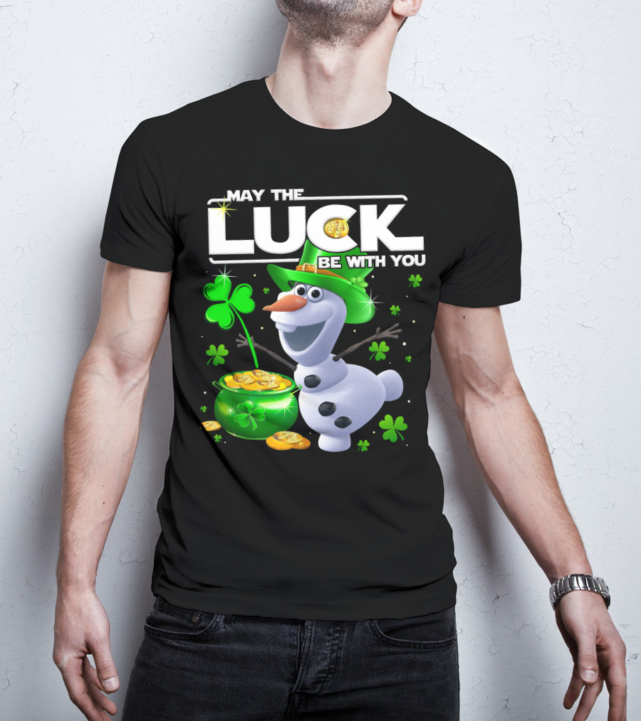 May The Luck Be With You Olaf St. Patrick's Day Theme T-Shirt
