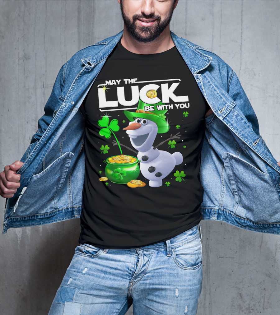 May The Luck Be With You Olaf St. Patrick's Day Theme T-Shirt