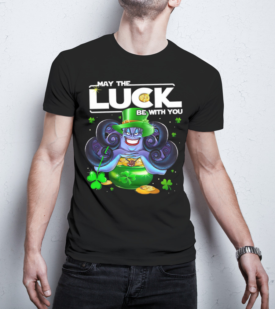 May The Luck Be With You Ursula Clovers And Gold Coins T-Shirt