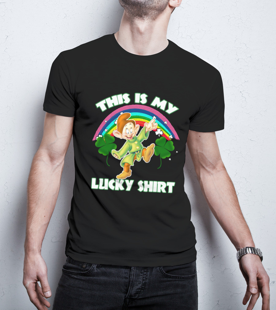 This Is My Lucky Shirt Dopey Rainbow Shamrock T-Shirt