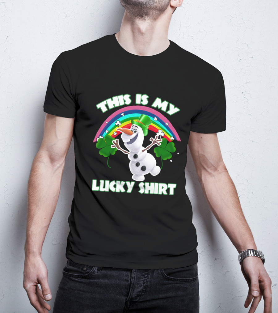 This Is My Lucky Shirt Olaf Rainbow And Shamrocks T-Shirt