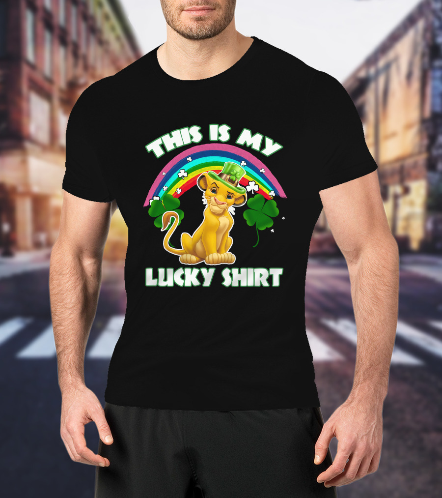 This Is My Lucky Shirt Simba Rainbow Shamrocks T-Shirt