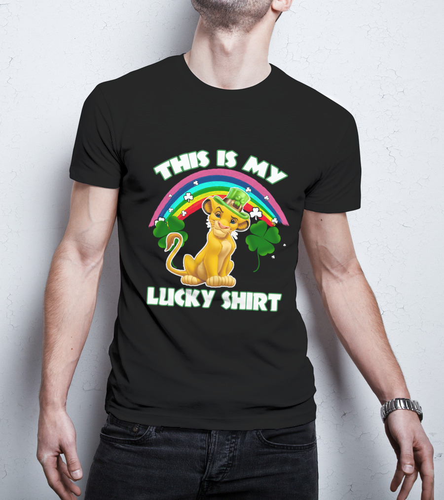 This Is My Lucky Shirt Simba Rainbow Shamrocks T-Shirt