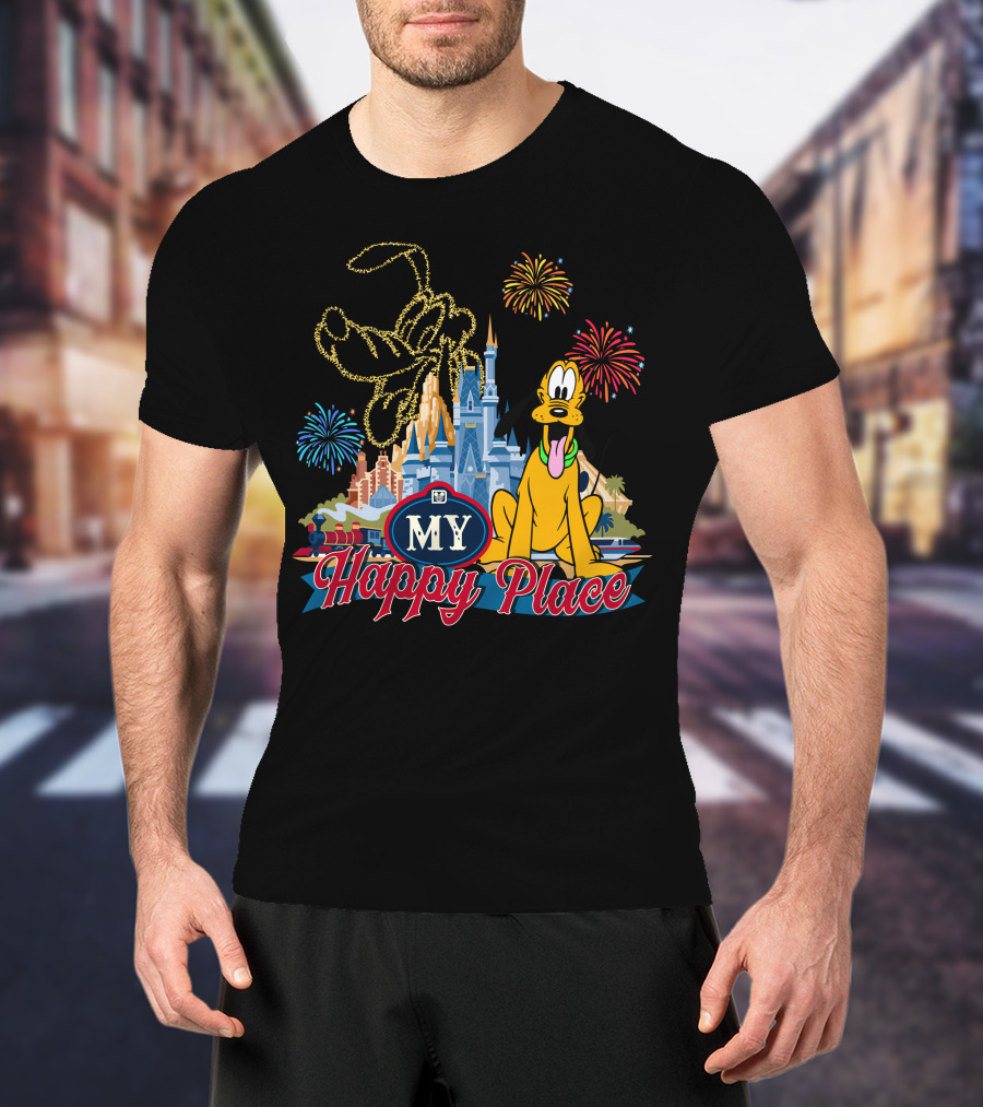 My Happy Place Fireworks Castle Pluto T-Shirt