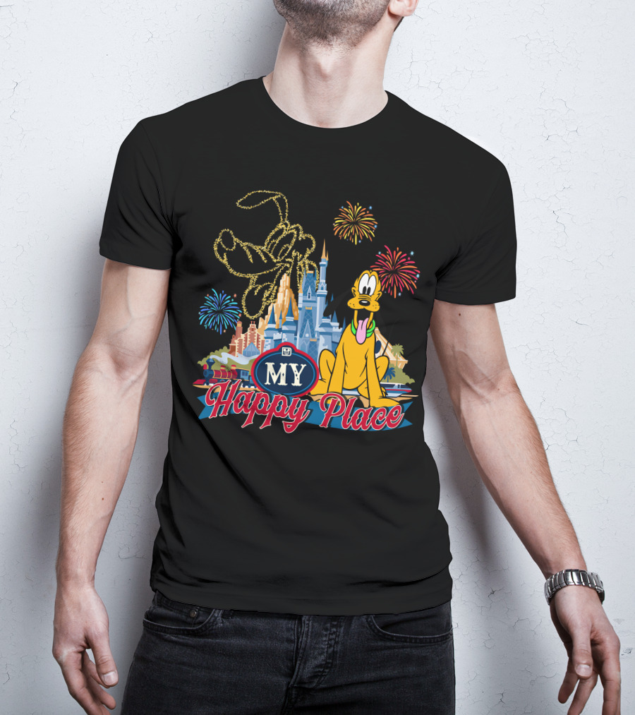 My Happy Place Fireworks Castle Pluto T-Shirt