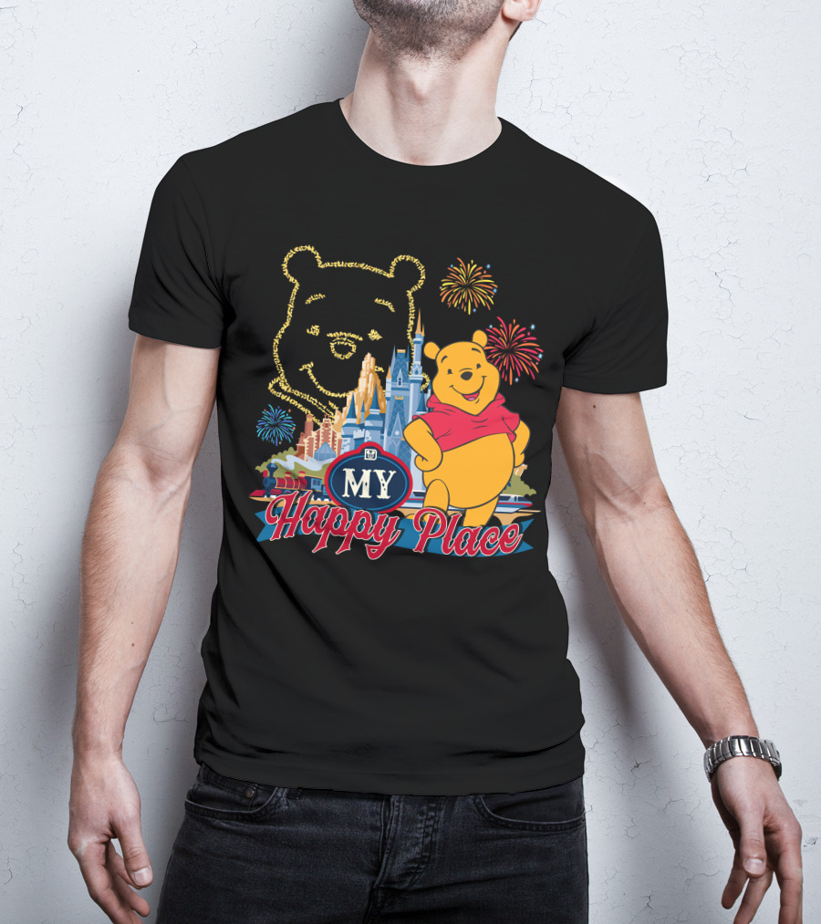My Happy Place Pooh Fireworks Magic Kingdom T-Shirt