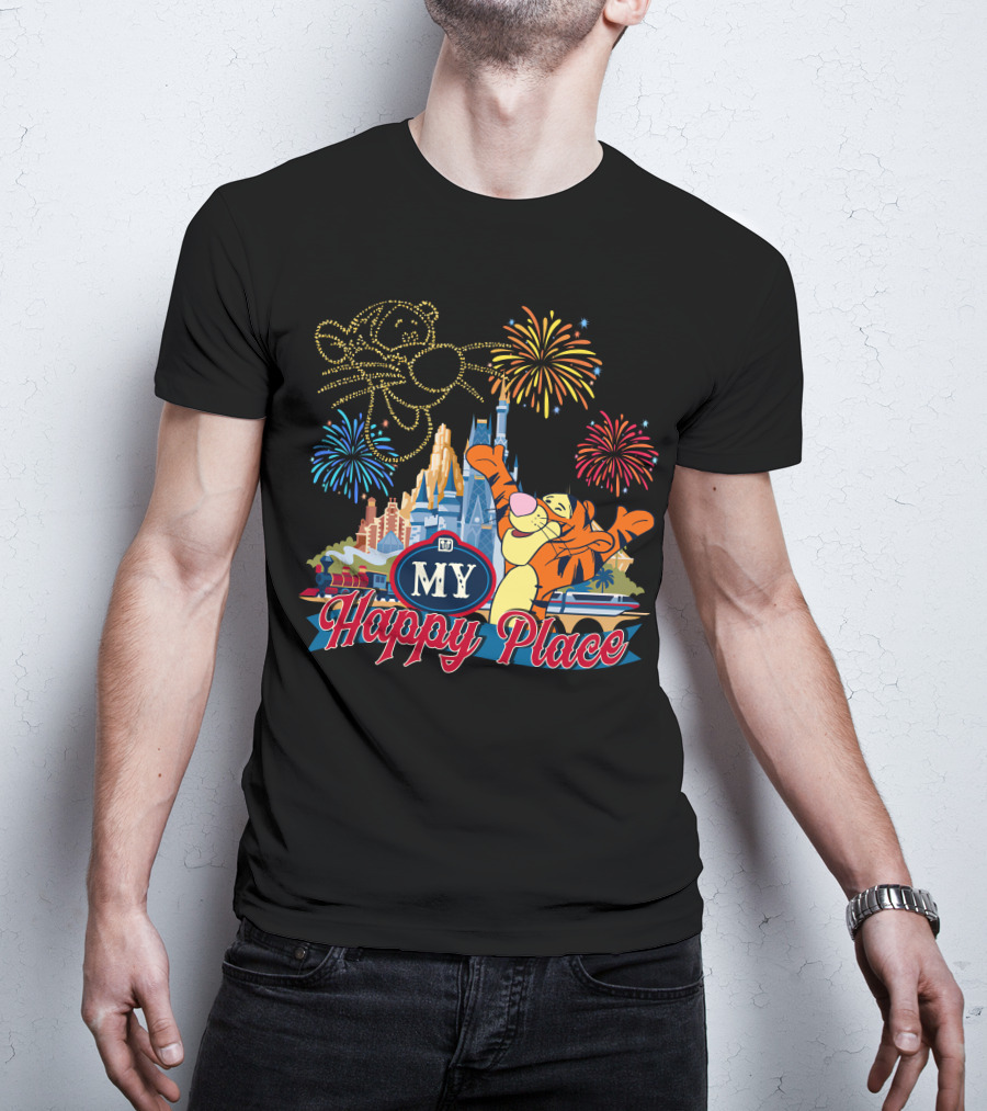 My Happy Place Tigger Castle Fireworks Celebration T-Shirt