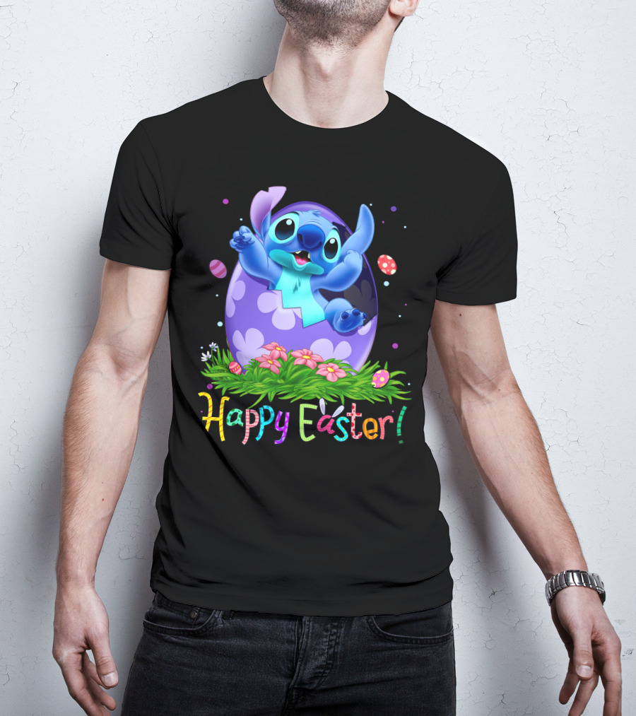 Stitch Happy Easter Egg Celebration T-Shirt
