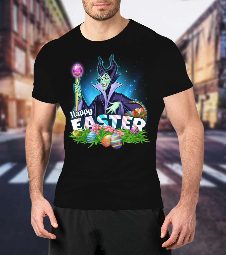 Maleficent Happy Easter Basket And Eggs T-Shirt
