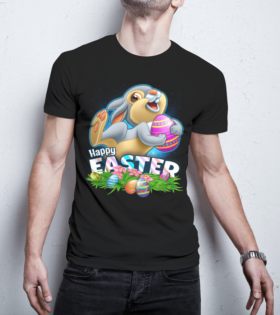 THUMPER Happy Easter Colorful Eggs And Bunny T-Shirt