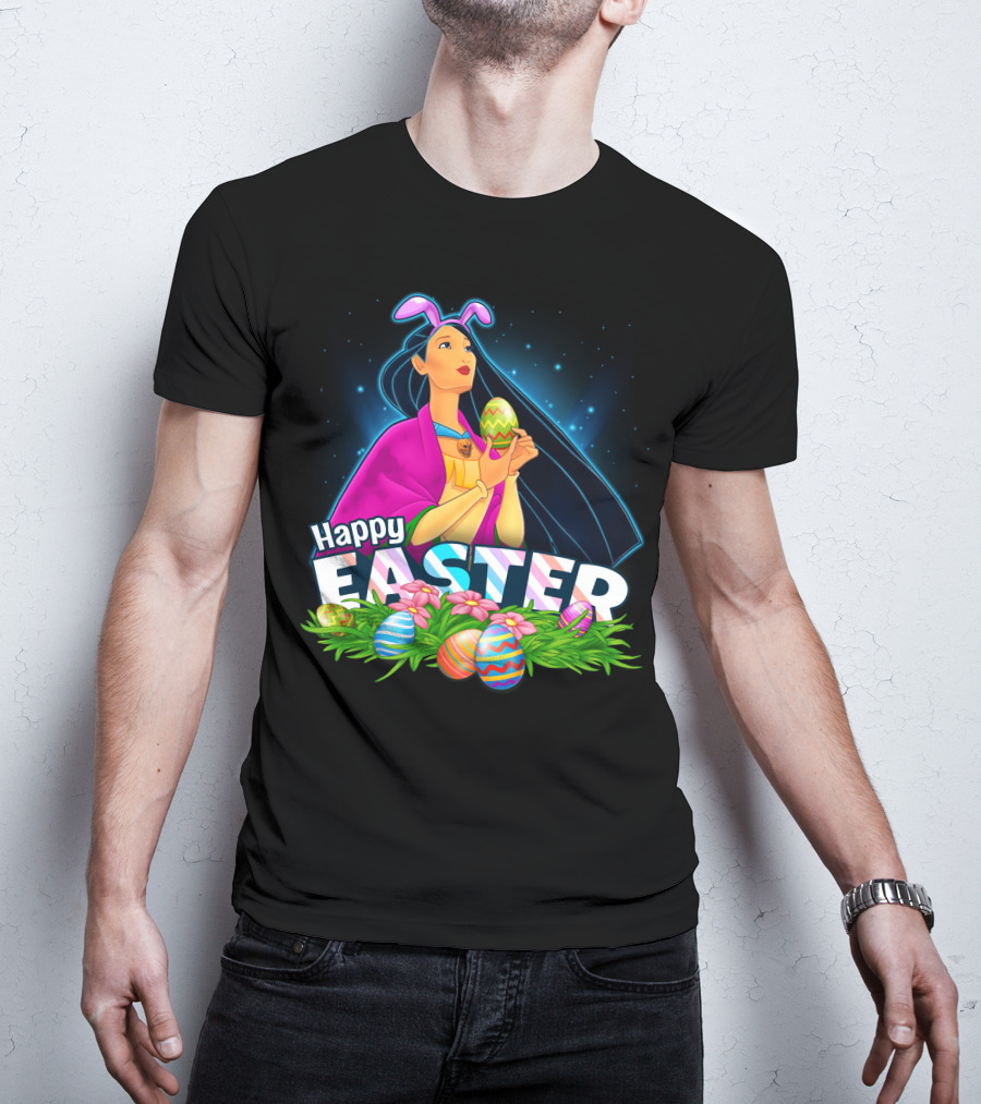 POCAHONTAS Happy Easter Bunny Ears And Eggs T-Shirt