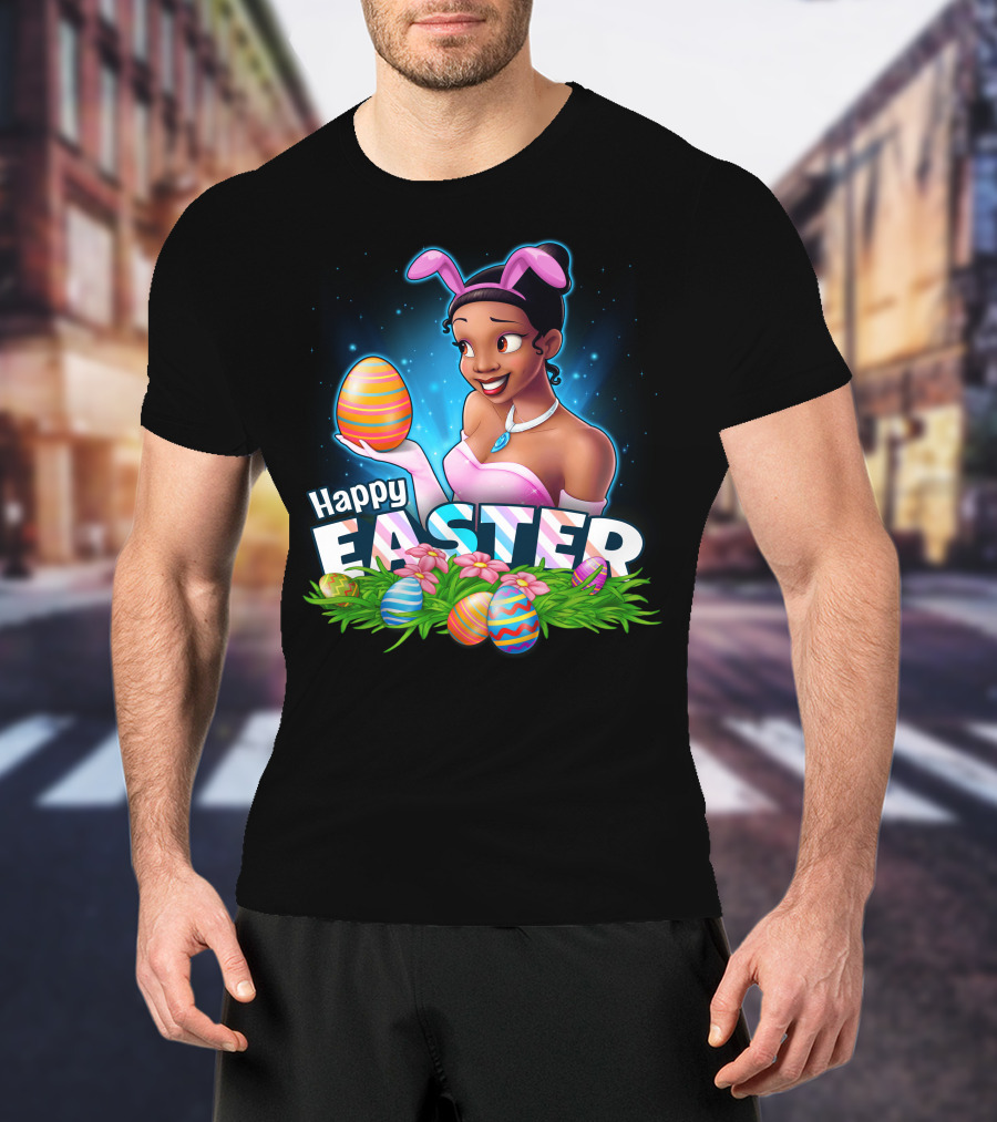 TIANA Happy Easter Colorful Eggs And Bunny Ears T-Shirt