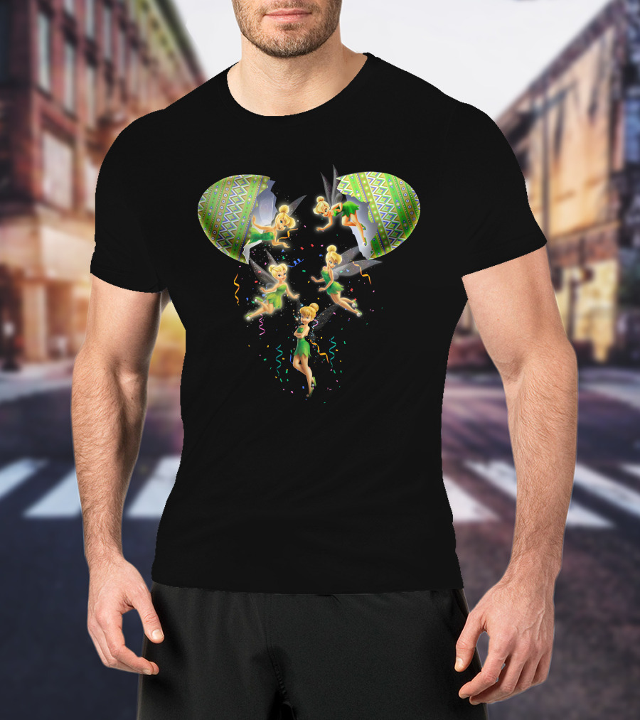 Tinker Bell Disney Fairy Heart With Colorful Sparkle Burst T-Shirt