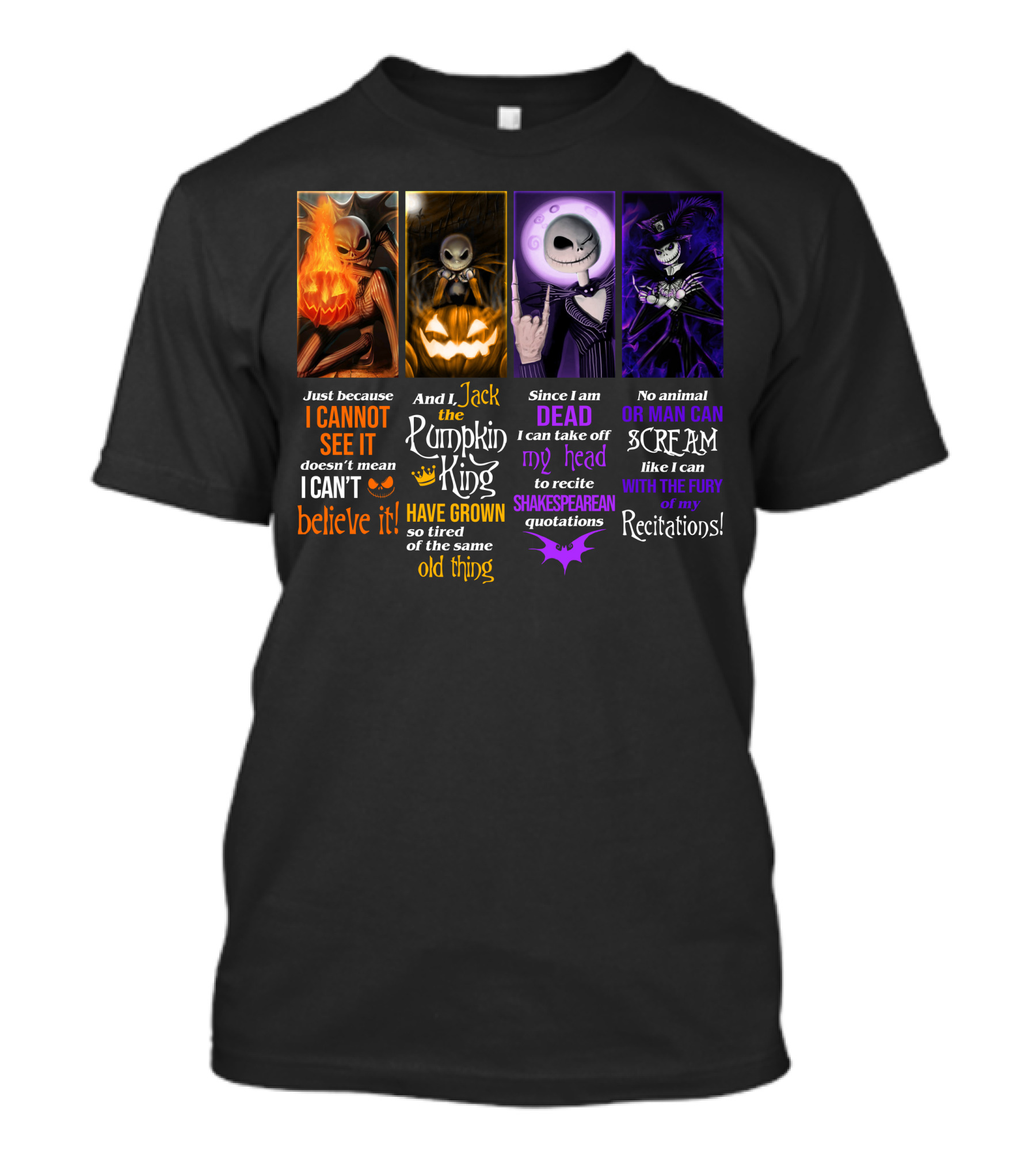 Jack Skellington Pumpkin King Shakespearean Quotations Fury Recitations T-Shirt