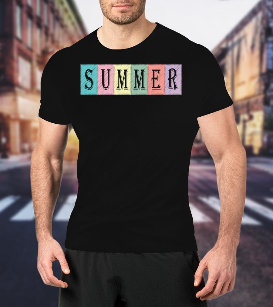 Summer Pastel Blocks Color Vibes T-Shirt