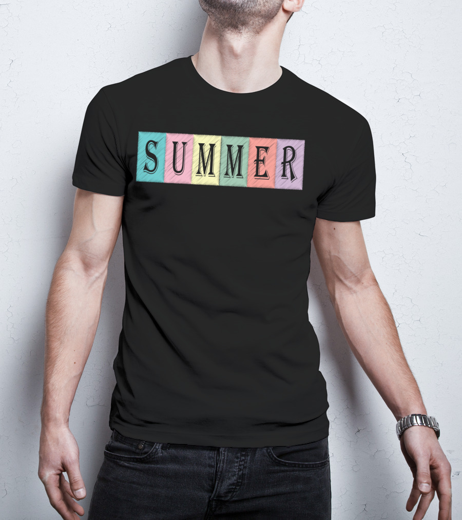 Summer Pastel Blocks Color Vibes T-Shirt