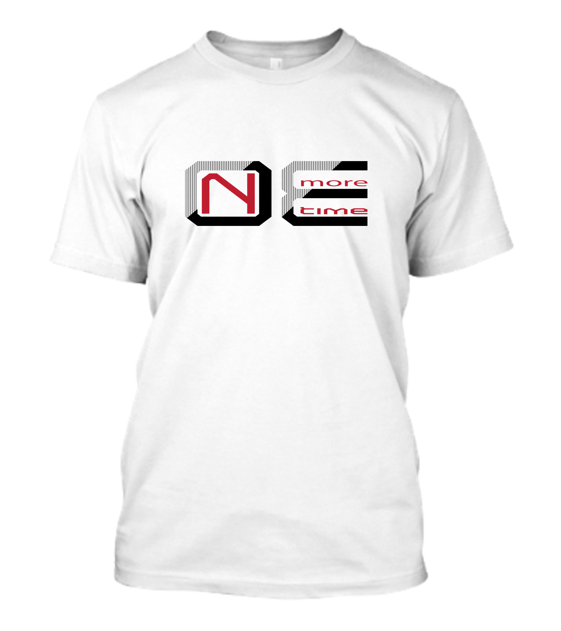 One More Time 1 Red And Black Striped Block Letters T-Shirt