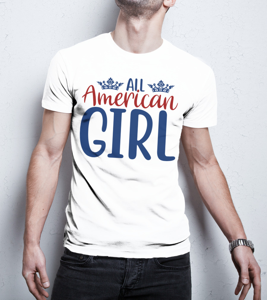 All American Girl With Crown Elements T-Shirt