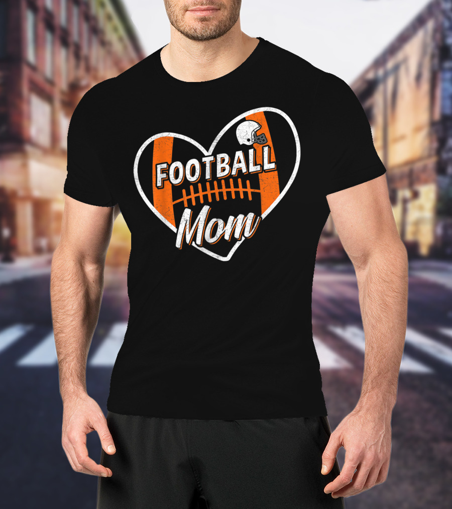 Football Mom Heart Helmet Sport T-Shirt