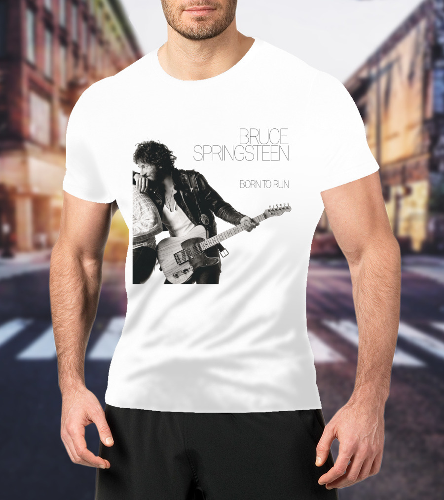 Bruce Springsteen Born To Run Double Sided Retro Music Iconography T-Shirt