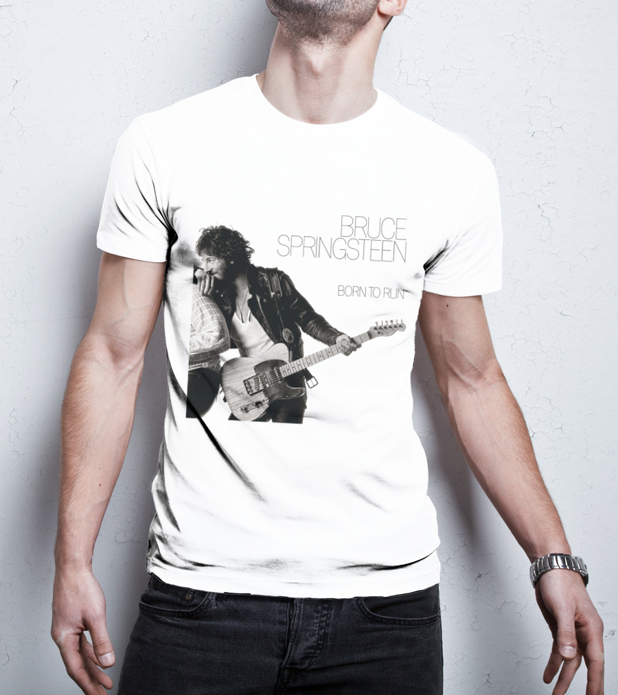 Bruce Springsteen Born To Run Double Sided Retro Music Iconography T-Shirt