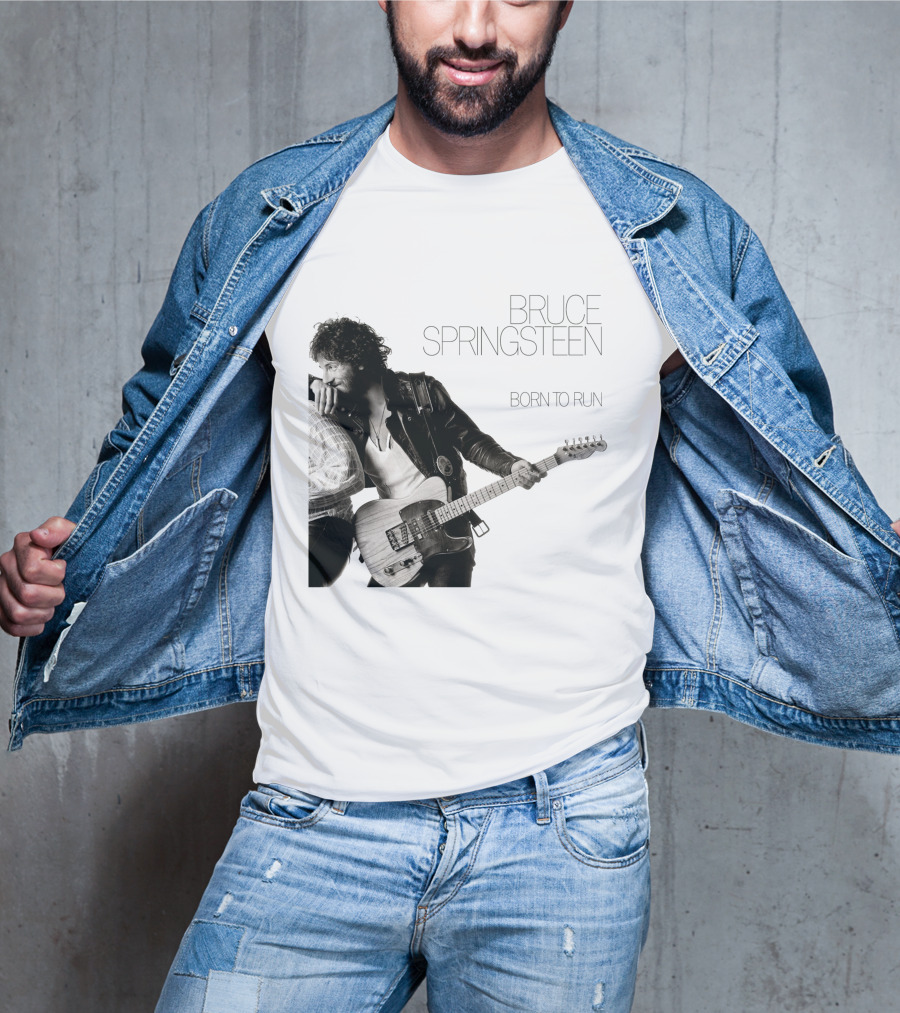 Bruce Springsteen Born To Run Double Sided Retro Music Iconography T-Shirt