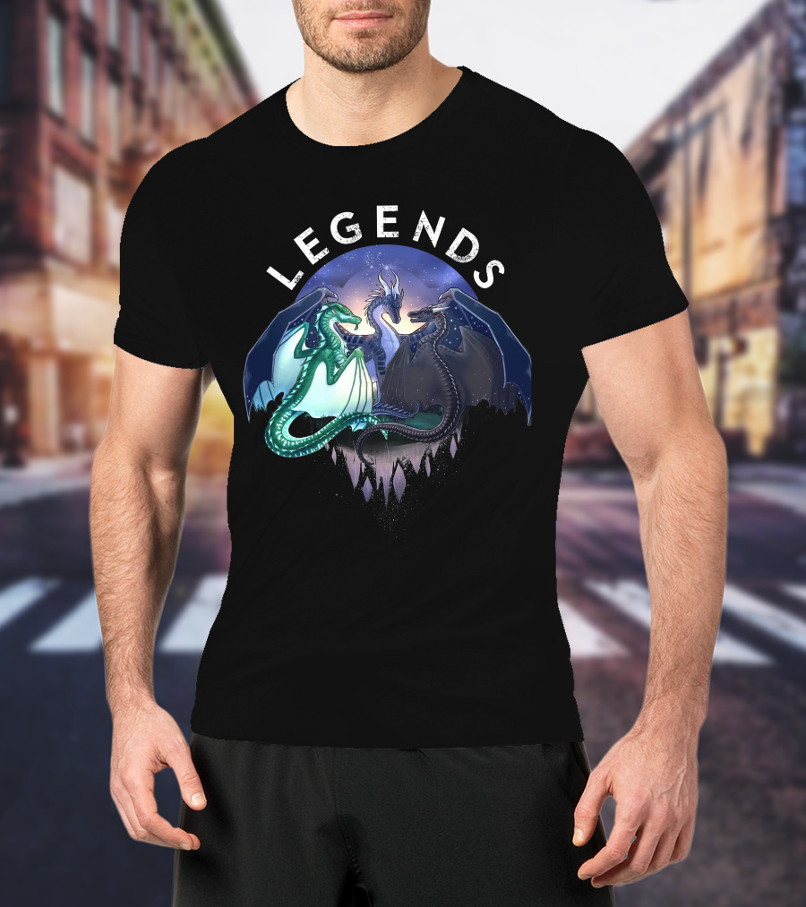 Wings Of Fire Legends Dragons Under Starry Sky T-Shirt