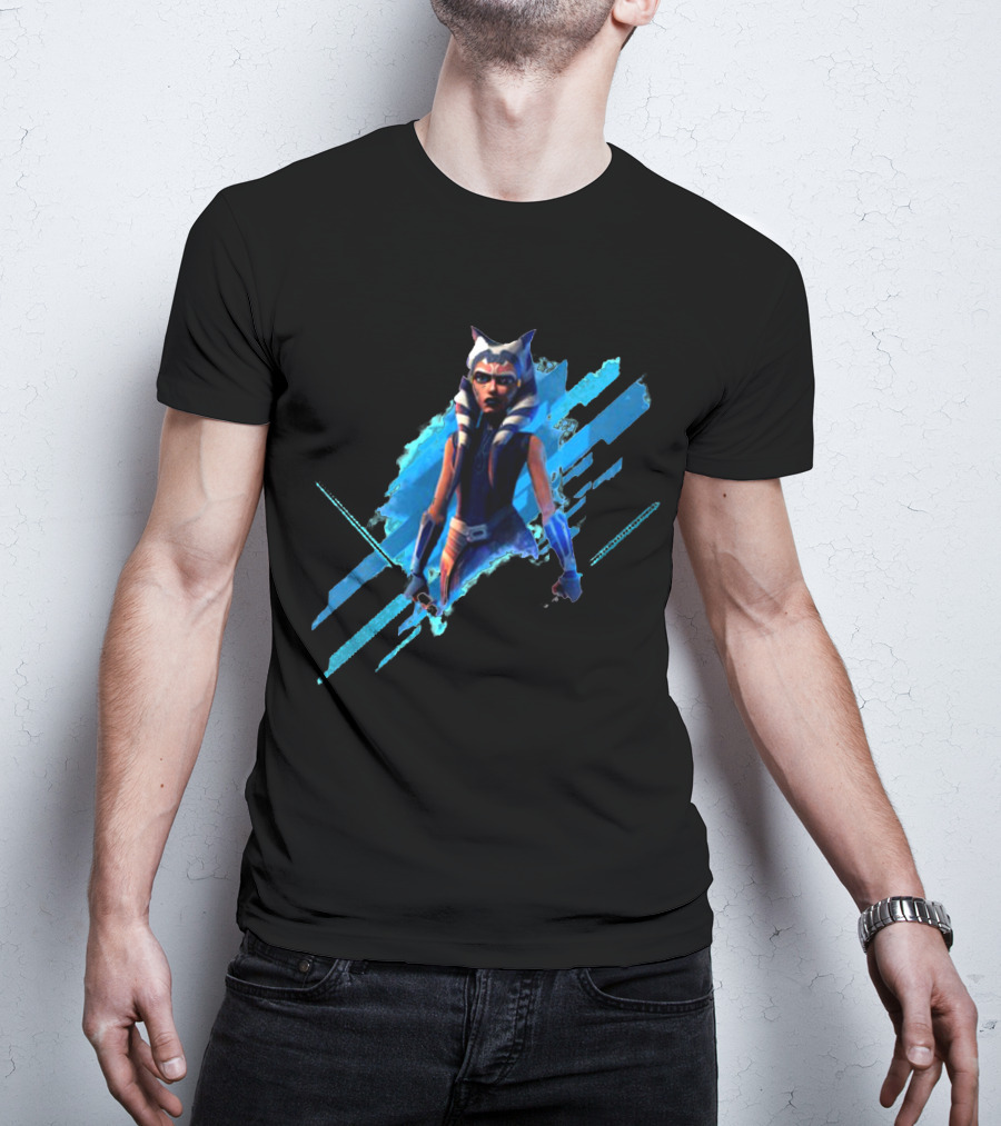 Ahsoka Tano Digital Blue Lightsaber T-Shirt