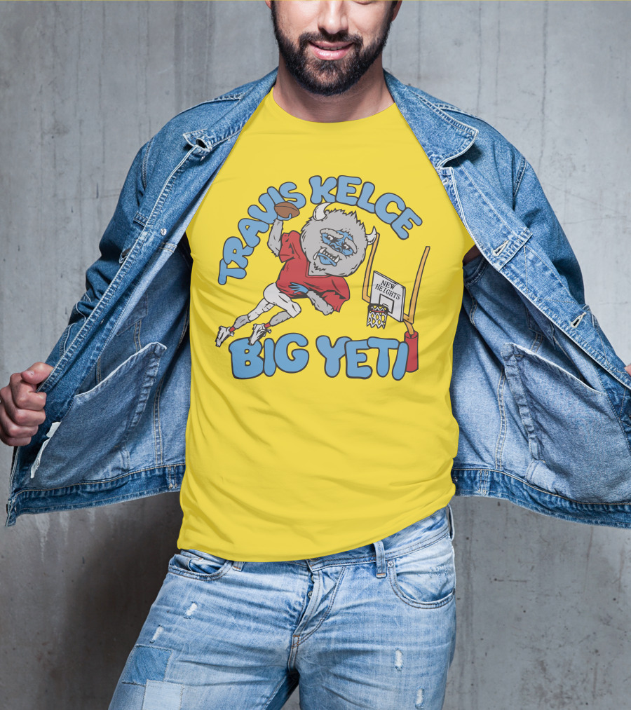 Travis Kelce Big Yeti New Heights Basketball Football T-Shirt