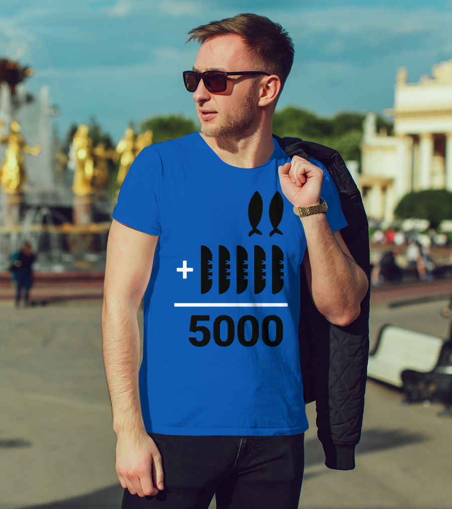 2+5 Loaves Fishes Equals 5000 Multiplication Adult Youth T-Shirt