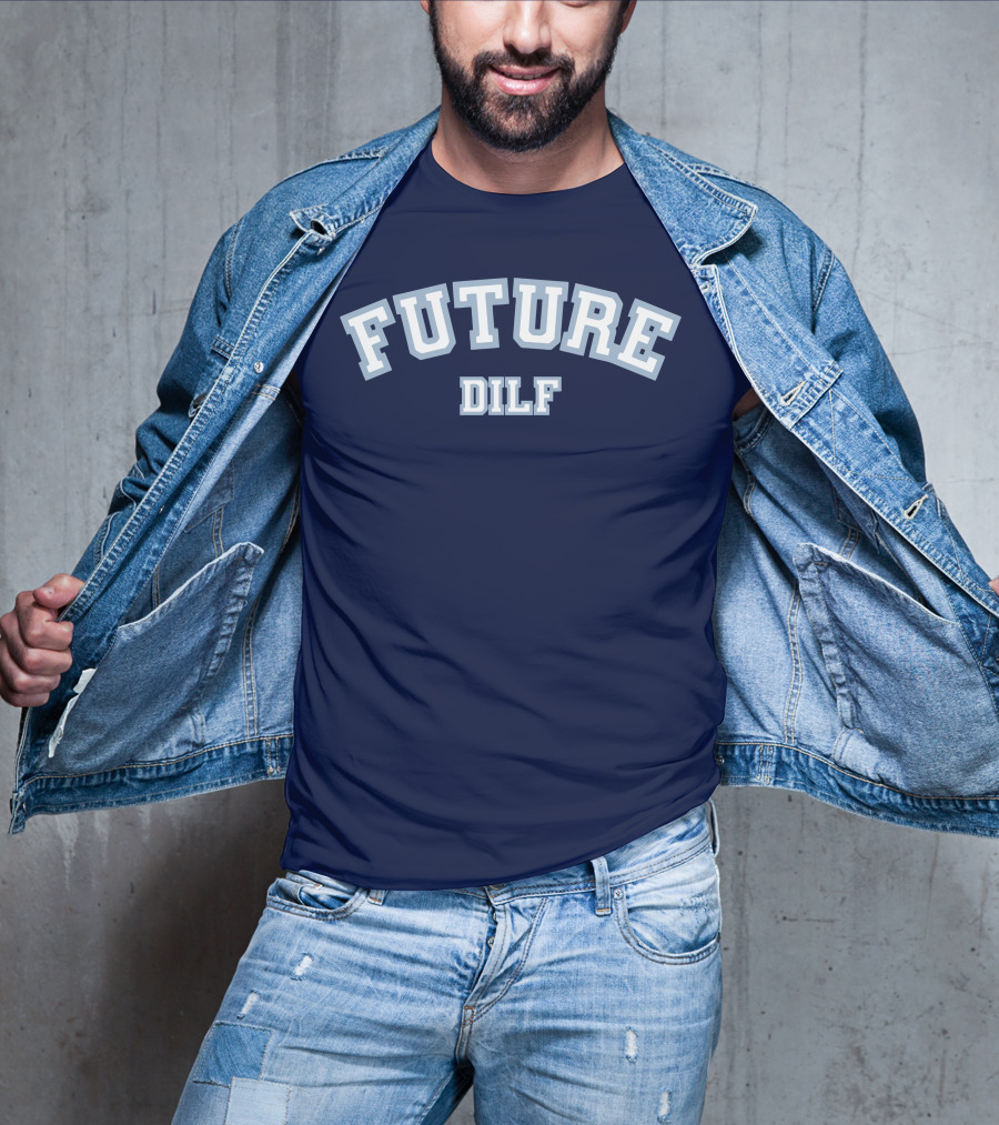 FUTURE DILF College Style Vintage Text T-Shirt