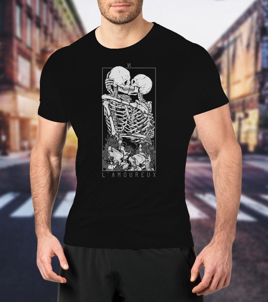 VI L'Amoureux Les Amoureux Classique Skeleton Embrace T-Shirt