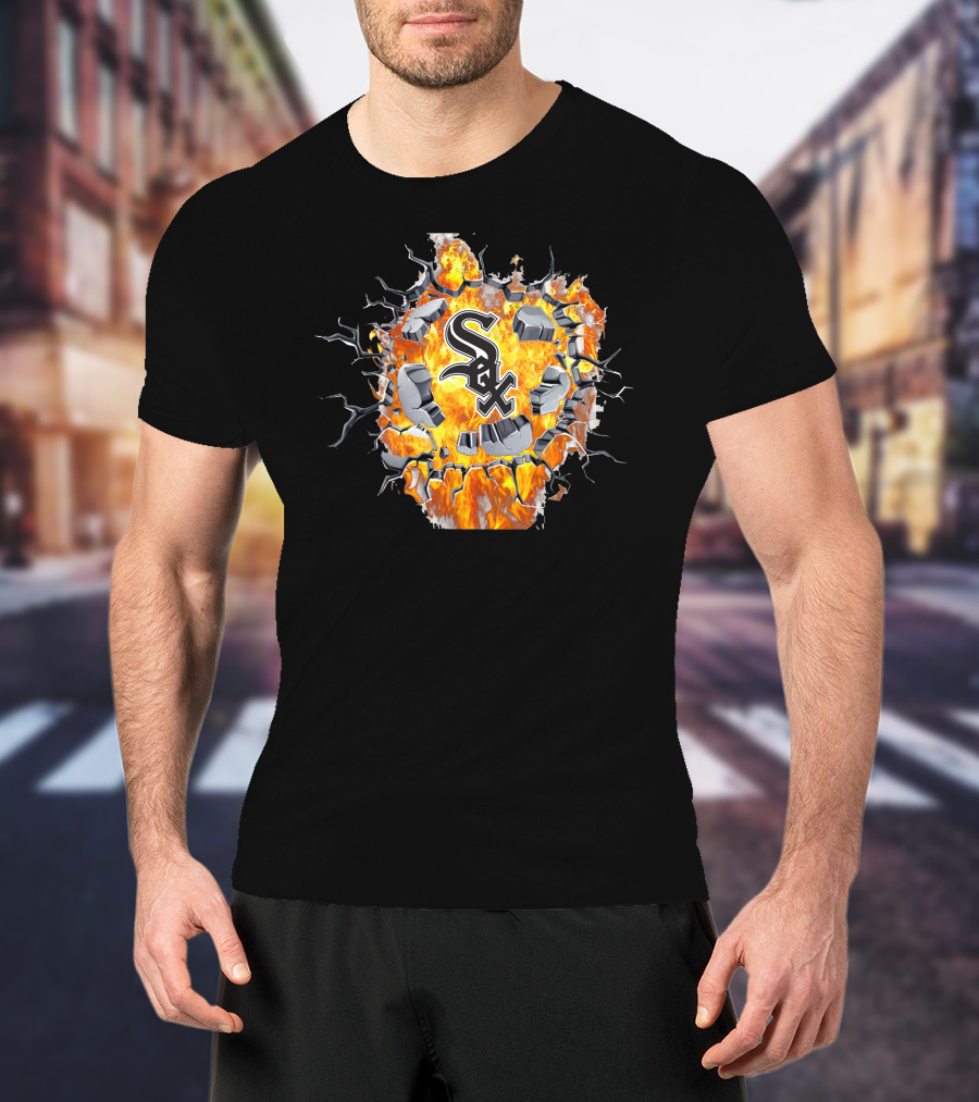 Chicago White Sox Fiery Logo Explosion T-Shirt