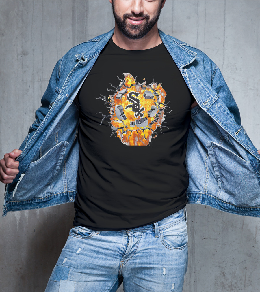 Chicago White Sox Fiery Logo Explosion T-Shirt