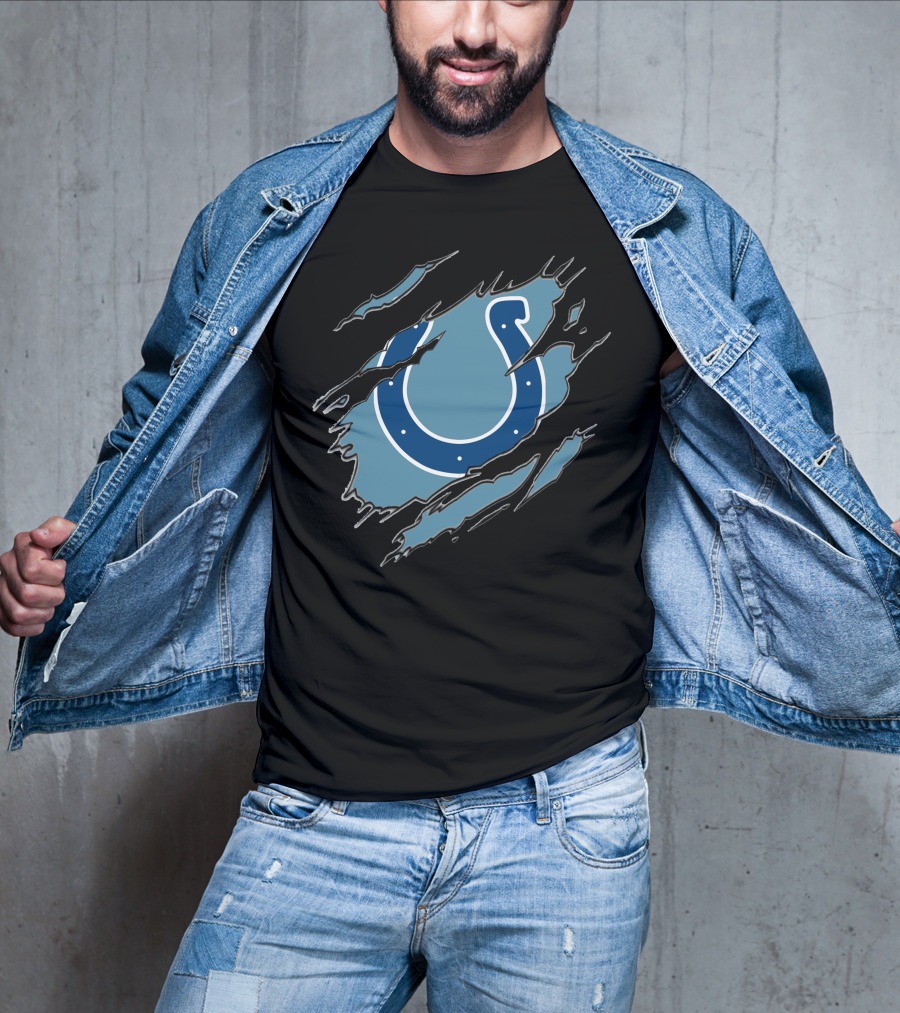 Indianapolis Colts Horseshoe Logo Claw Marks T-Shirt