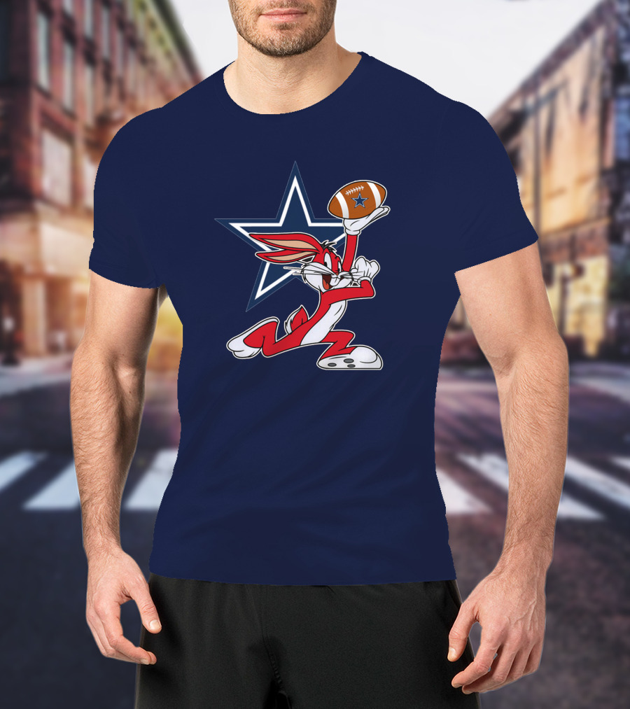Dallas Cowboys Bunny Holding Football Star T-Shirt