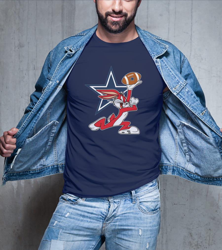 Dallas Cowboys Bunny Holding Football Star T-Shirt