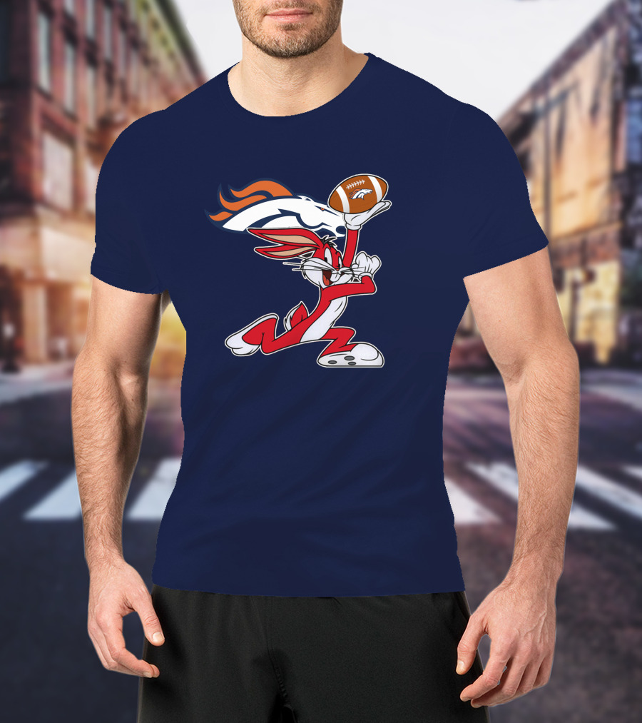 Denver Broncos Bugs Bunny Football Chiefs T-Shirt