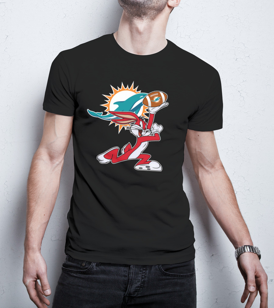 Miami Dolphins Bunny Football Fan T-Shirt