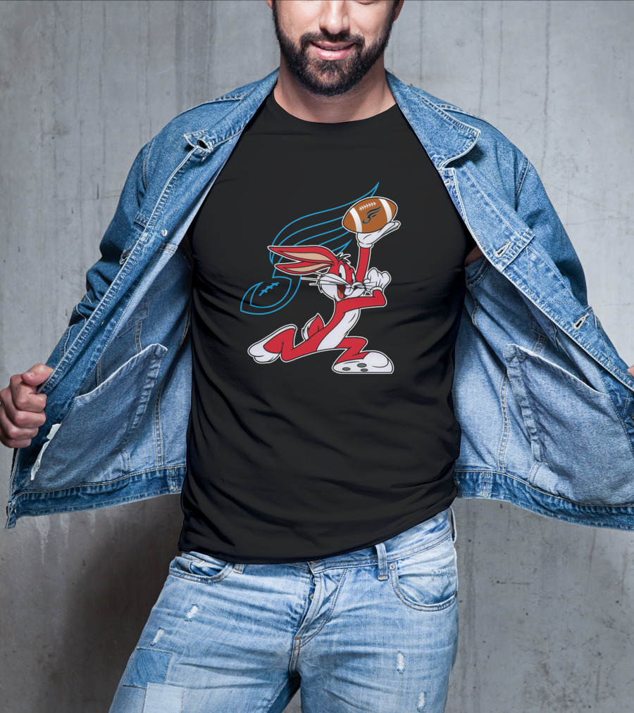 Philadelphia Soul Bunny Holding Football Icon With Looney Character T-Shirt