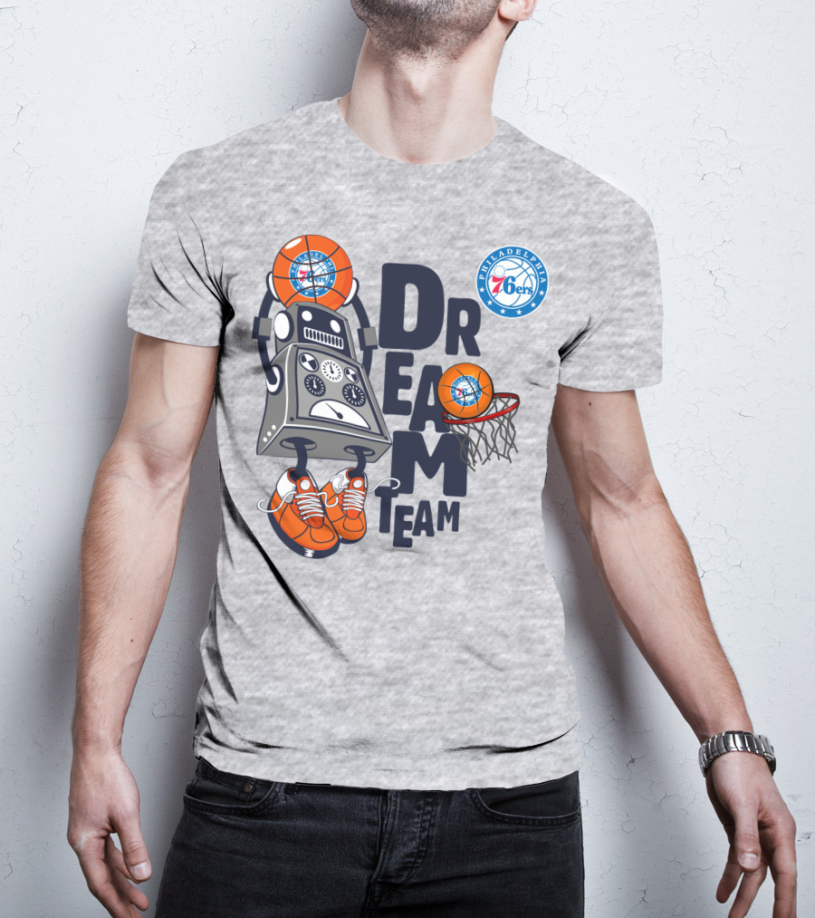 Philadelphia 76ers Robot Basketball Dream Team T-Shirt