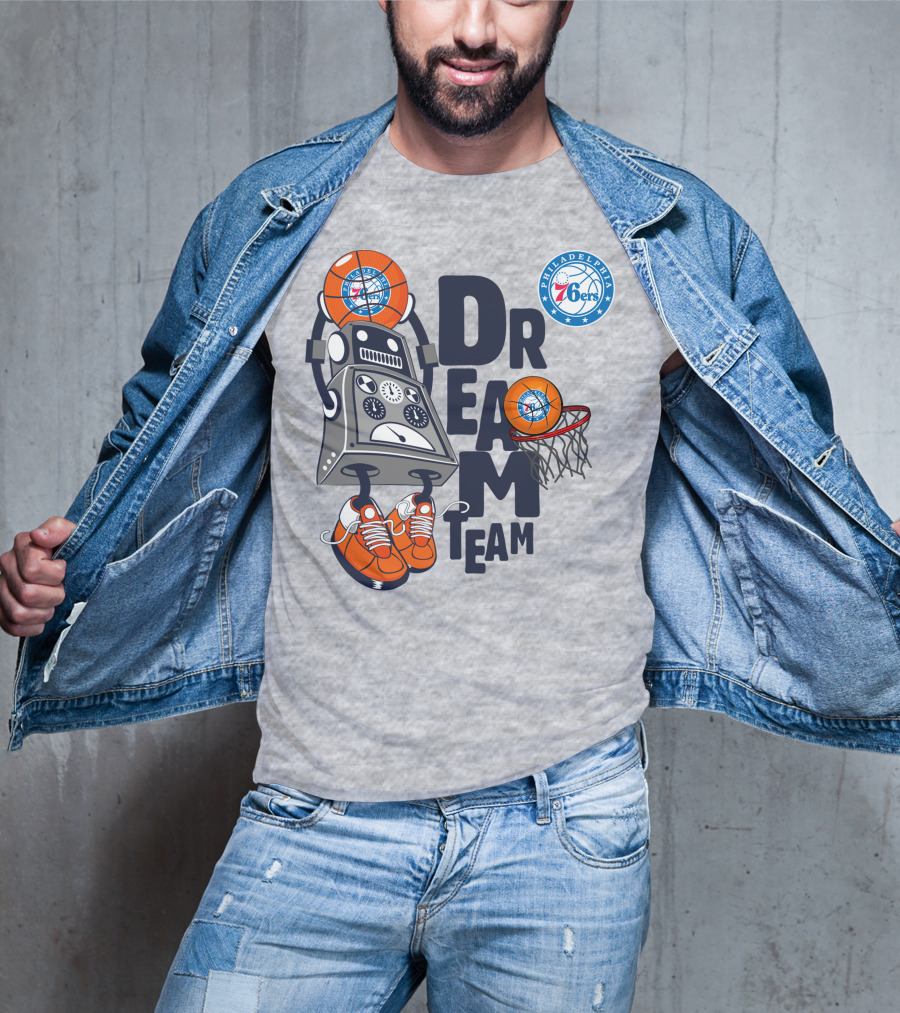 Philadelphia 76ers Robot Basketball Dream Team T-Shirt